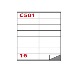Etichette adesive C/501 - in carta - permanenti - 105 x 36 mm - 16 et/fg - 100 fogli - bianco - Markin