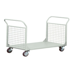Carrello da lavoro - 2 sponde rete - 300 kg - grigio - Tecnotelai