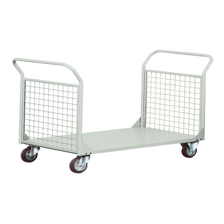Carrello da lavoro - 2 sponde rete - 300 kg - grigio - Tecnotelai