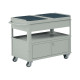 Carrello da lavoro - 2 vasche da 80 x 45 cm - con baule e portattrezzi - 92 x 47,8 x 87,5 cm - grigio - Tecnotelai