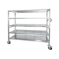 Carrello da lavoro - 5 piani - 151 x 67 x 165,5 cm - 300 kg - zincato - Tecnotelai