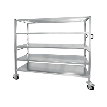 Carrello da lavoro - 5 piani - 151 x 67 x 165,5 cm - 300 kg - zincato - Tecnotelai