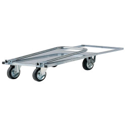 Carrello da lavoro - con manici pieghevoli e pianale - 200 kg - zincato - Tecnotelai
