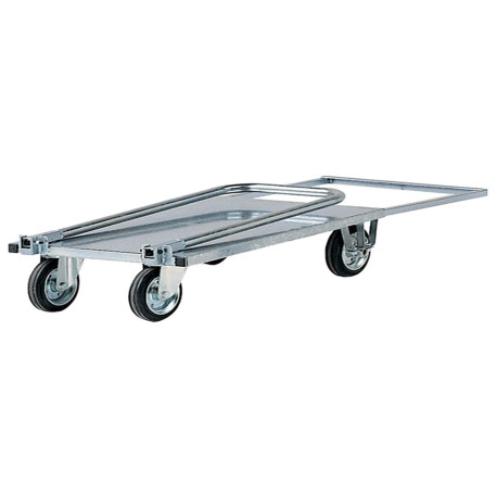 Carrello da lavoro - con manici pieghevoli e pianale - 200 kg - zincato - Tecnotelai