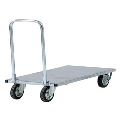 Carrello da lavoro - con manici pieghevoli e pianale - 250 kg - zincato - Tecnotelai