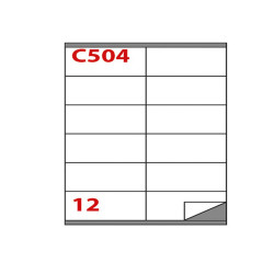 Etichette adesive C/504 - in carta - permanenti - 105 x 48 mm - 12 et/fg - 100 fogli - bianco - Markin
