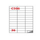 Etichette adesive C/506 - in carta - permanenti - 70 x 24,25 mm - 36 et/fg - 100 fogli - bianco - Markin