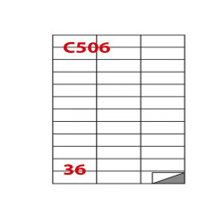 Etichette adesive C/506 - in carta - permanenti - 70 x 24,25 mm - 36 et/fg - 100 fogli - bianco - Markin