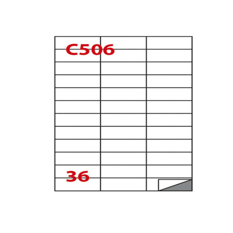 Etichette adesive C/506 - in carta - permanenti - 70 x 24,25 mm - 36 et/fg - 100 fogli - bianco - Markin