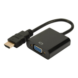 DIGITUS - Adattatore video / audio - HDMI maschio a HD-15 (VGA), mini-jack femmina - nero