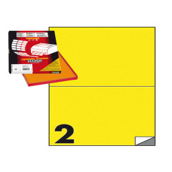 Etichette adesive C/509 - in carta - permanenti - 210 x 148,5 mm - 2 et/fg - 100 fogli - giallo - Markin
