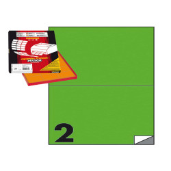 Etichette adesive C/509 - in carta - permanenti - 210 x 148,5 mm - 2 et/fg - 100 fogli - verde - Markin