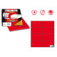 Etichette adesive C/512 - in carta - permanenti - 105 x 74,25 mm - 8 et/fg - 100 fogli  - rosso - Markin