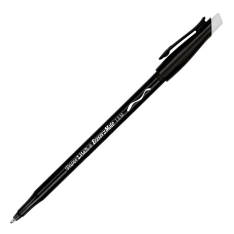 Penna a sfera con cappuccio Replay - cancellabile - punta 1 mm - nero - Papermate