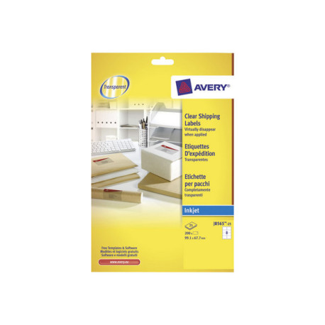 Avery Address Labels - Trasparente, opaco - 99.1 x 67.7 mm 200 etichette (25 foglio(i) x 8) Etichette per indirizzi