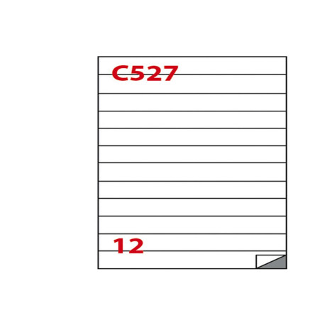 Etichette adesive C/527 - in carta - permanenti - 210 x 24,75 mm - 12 et/fg - 100 fogli - bianco - Markin