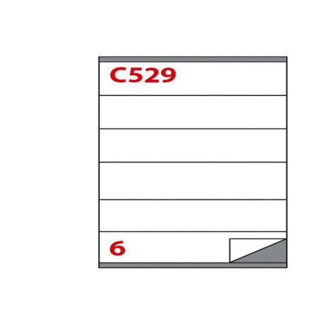 Etichette adesive C/529 - in carta - permanenti - 210 x 48 mm - 6 et/fg - 100 fogli - bianco - Markin