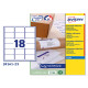 Etichette adesive J8161 - in carta - angoli arrotondati - inkjet - permanenti - 63,5 x 46,6 mm - 18 et/fg - 25 fogli - bianco -