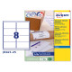 Etichette adesive J8165 - in carta - angoli arrotondati - inkjet - permanenti - 99,1 x 67,7 mm - 8 et/fg - 25 fogli - bianco - 