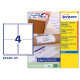 Etichette adesive J8169 - in carta - angoli arrotondati - inkjet - permanenti - 99,1 x 139 mm - 4 et/fg - 25 fogli - bianco - A