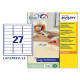 Etichette adesive L4737REV - in carta - angoli arrotondati - rimovibili - 63,5 x 29,6 mm - 27 et/fg - 25 fogli - bianco - Avery