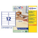 Etichette adesive L4743REV - in carta - angoli arrotondati - rimovibili - 99,1 x 42,3 mm - 12 et/fg - 25 fogli - bianco - Avery