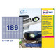 Etichette adesive L6008 - in poliestere - laser - permanenti - 24,5 x 10 mm - 189 et/fg - 20 fogli - argento - Avery