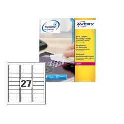 Etichette adesive L6114 - in poliestere - laser - permanenti - 63,5 x 29,6 mm - 27 et/fg - 20 fogli - bianco - Avery