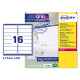 Etichette adesive L7162 - in carta - angoli arrotondati - laser - permanenti - 99,1 x 33,9 mm - 16 et/fg - 100 fogli - bianco -