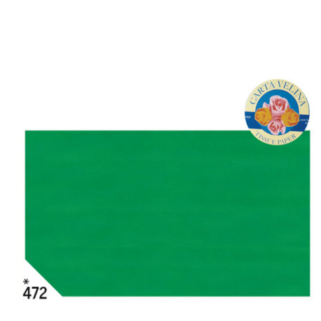 Carta velina - 50 x 70 cm - 20 gr - verde prato 472 - Rex Sadoch - busta 26 fogli