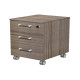 Cassettiera 3 cassetti Elegance - su ruote - 41,8 x 52 x 61,5 cm - noce toscano