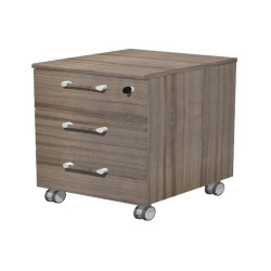 Cassettiera 3 cassetti Elegance - su ruote - 41,8 x 52 x 61,5 cm - noce toscano