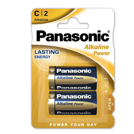 Pila mezzatorcia - C - LR14 - Alkalin Power - Panasonic - blister 2 pezzi