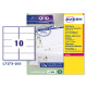 Etichette adesive L7173 - in carta - angoli arrotondati - laser - permanenti - 99,1 x 57 mm - 10 et/fg - 100 fogli - bianco - A
