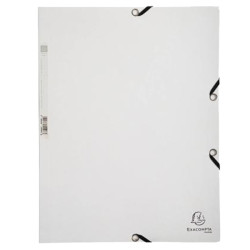 Cartella 3 lembi - con elastici - A4 - cartoncino lustré - 400g/mq - bianco - Exacompta