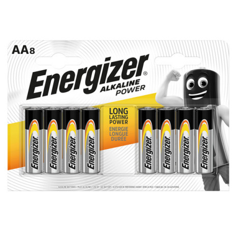 Pila stilo AA - 1,5V - Alkaline Power - Energizer - blister 8 pezzi