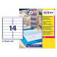 Etichette adesive L7563 - in poliestere - laser - permanenti - 99,1  x  38,1 mm - 14 et/fg - 25 fogli - trasparente - Avery