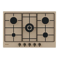 Candy Classic CHW7AV4WGT - Piano cottura a gas - 5 piastre - Nicchia - larghezza: 56 cm - prof. 48 cm - avena - avena