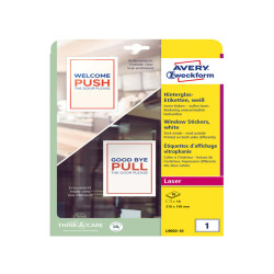 Etichette adesive per finestre - in carta - con pellicola - laser - rimovibili - 210 x 148 mm - 1et/fg - 10 fogli - bianco - Av