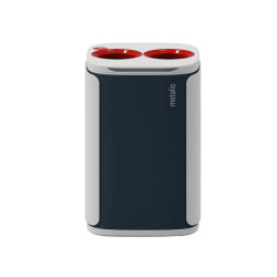 Cestino gettacarte Wastee - per raccolta differenziata - 60 L - Rosso/metallo - Kobra