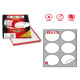 Etichette adesive R/315 - in carta - permanenti - tonde - diametro 85 mm - 6 et/fg - 100 fogli - bianco - Markin