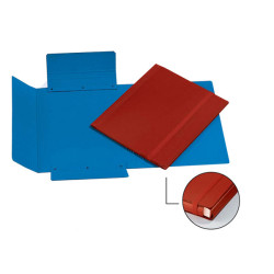 Cartella 3 lembi con elastico - A4 - dorso variabile - fibrone - blu - Cartotecnica del Garda