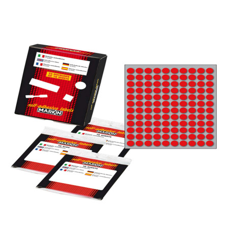 Etichette adesive tonde - in carta - permanenti - diametro 10 mm - 120 et/fg - 10 fogli - rosso - Markin