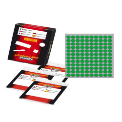 Etichette adesive tonde - in carta - permanenti - diametro 10 mm - 120 et/fg - 10 fogli - verde - Markin