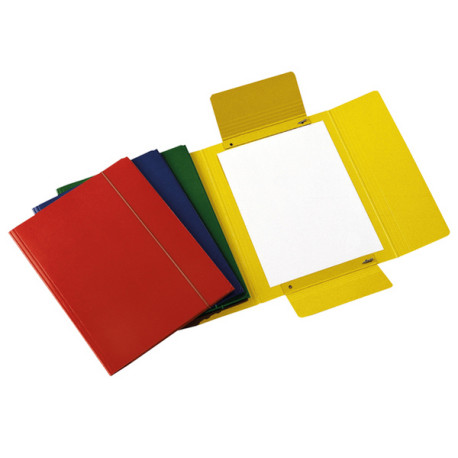 Cartella 3 lembi con elastico - A4 - dorso variabile - presspan - blu - Cartotecnica del Garda