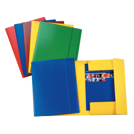 Cartella 3 lembi con elastico - A4 - dorso variabile - presspan - giallo - Esselte