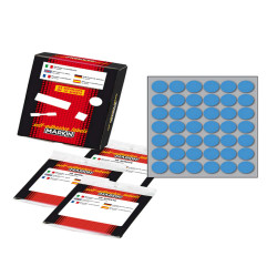 Etichette adesive tonde - in carta - permanenti - diametro 18 mm - 42 et/fg - 10 fogli - blu - Markin