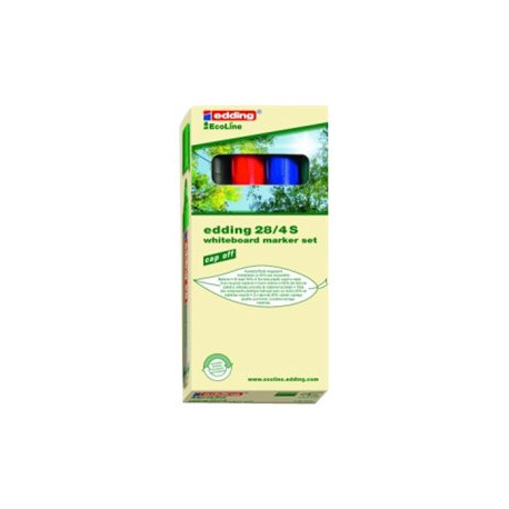 edding EcoLine 28 board - Marcatore - nero, rosso, blu, verde - inchiostro pigmentato - 1.5-3 mm (pacchetto di 4)