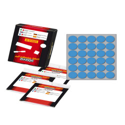 Etichette adesive tonde - in carta - permanenti - diametro 22 mm - 30 et/fg - 10 fogli - blu - Markin