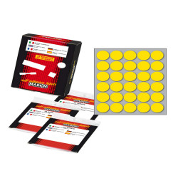 Etichette adesive tonde - in carta - permanenti - diametro 22 mm - 30 et/fg - 10 fogli - giallo - Markin